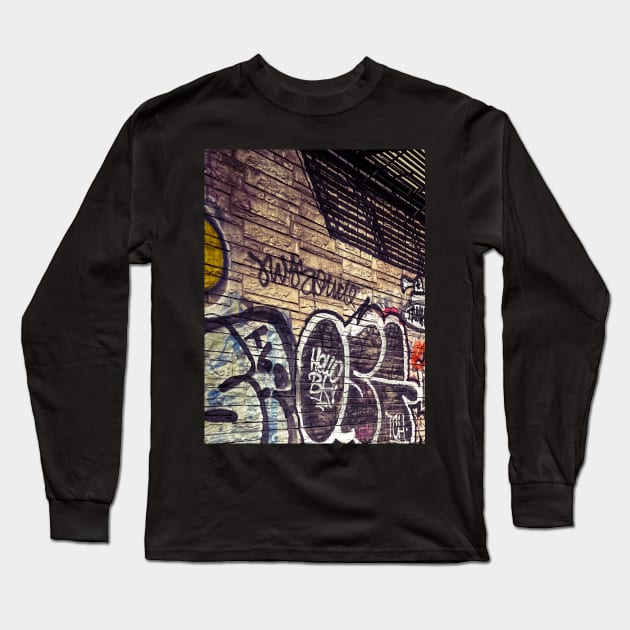 Graffiti Wall Brooklyn Williamsburg NYC Long Sleeve T-Shirt by eleonoraingrid